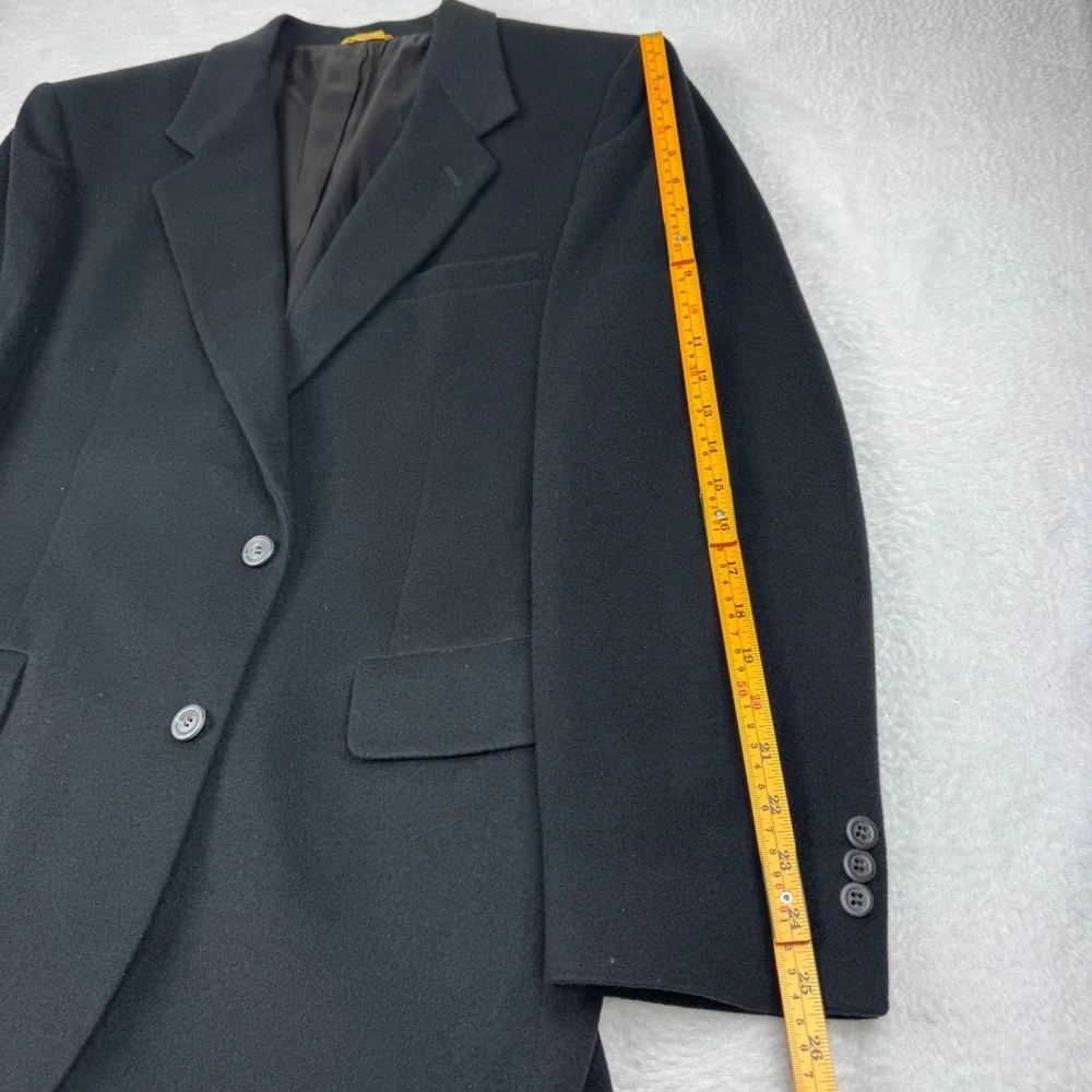100% Cashmere Sterling & Hunt Blazer Mens 40R Black 2 Button Sport Coat Vintage